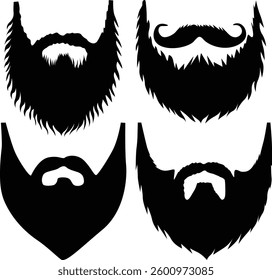 Stylish Beard Silhouette Design for Logos Icons and Graphics