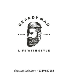 Stylish Bearded Man Logo