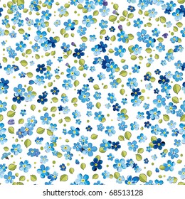 Stylish beautiful bright floral seamless pattern. Abstract Elegance vector illustration texture with forget-me-not.