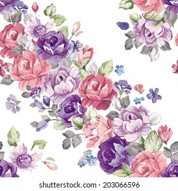 Stylish Beautiful floral seamless pattern. Retro decor illustration