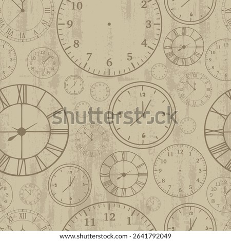 Stylish beautiful golden clock vector pattern. Time, watch, schedule, business, management, plan, work and urgency concept. Vector illustration