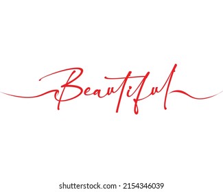Stylish Beautiful word in red. 