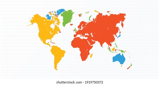 Stylish beautifully colored world map Design || Microsoft Colors Random