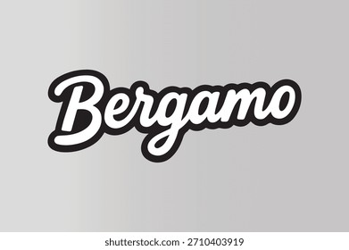 Stylish Bergamo Script Lettering with Bold Outline on Gray Background