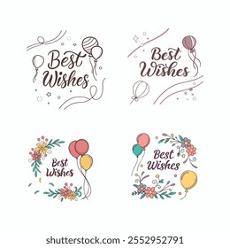 "Stylish 'Best Wishes' T-shirt vector design, perfect for digital download and printing."