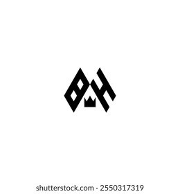 Stilvolles BH Initial Letter Logo mit sauberem, minimalistischem Design.