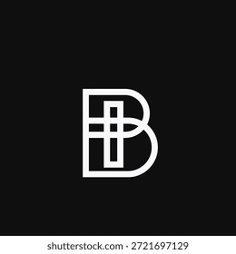Logotipo elegante del monograma del BI con un diseño limpio del contorno, combinando las letras B e I (o una cruz). Perfecto para la marca moderna y la identidad corporativa.