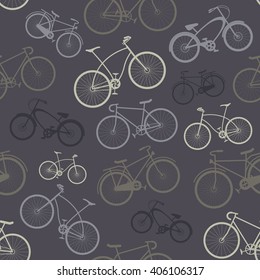 Stylish bicycle seamless pattern background