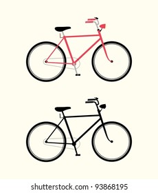 Stylish bicycle and silhouette