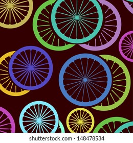 Stylish bicycle and silhouette /seamless texture