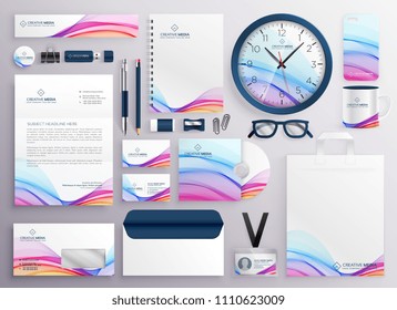 stylish big set of business stationery items