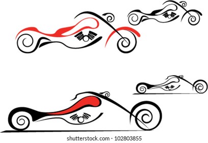 Stylish bikes. The vector illustration of two bikes.