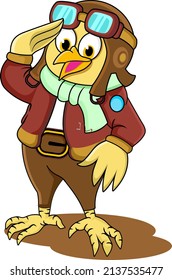 A stylish bird becomes a pilot