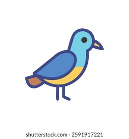 Stylish bird icon designed for graphic design purposes.
