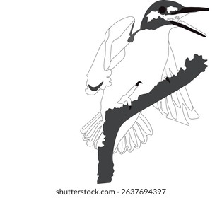 Stylish bird outline drawing with a modern, artistic touch—ideal for wall art, stationery, and branding.