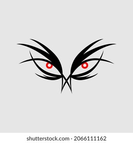 ilustración del logotipo del material del vector ocular de aves elegantes