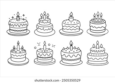 Stylish Birthday Cake Silhouette Design - High-Quality Vector