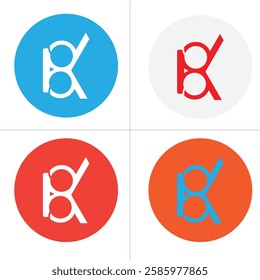 Stylish BK Letter Logo with Circle Backgrounds for Branding
Creative BK Initials Logo Set in Bold Color Schemes