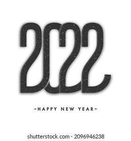 Stylish Black 2022 Number On White Background For Happy New Year Concept.