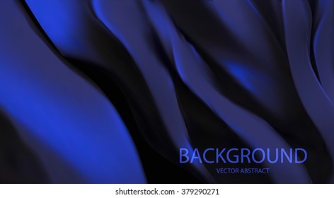 Stylish black background with blue silk