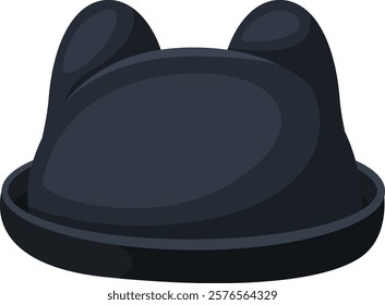 Stylish black beanie with cat ears and a wide brim, offering a trendy and playful look while shielding from the sun, perfect for fashion forward individuals