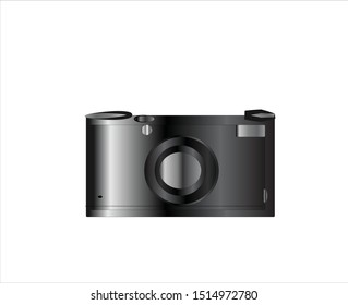 A stylish black camera to be used in various designs.