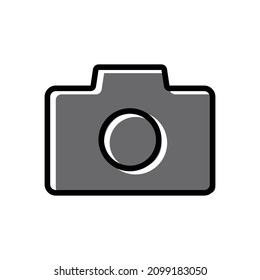 Stylish black camera icon. Vector.