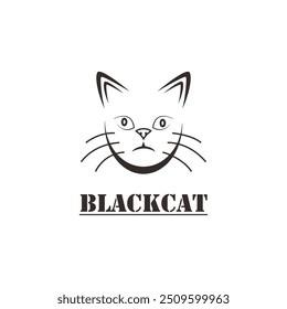 Stylish black cat vector graphic. Ideal for creating modern and edgy designs. This versatile vector can be used for various purposes, including tshirt designs, posters, and social media graphics.