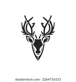 Stylish black deer logo. Isolated on a white background.