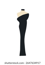 vestido preto elegante para exibição no manequim