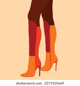 Stylish black female high Boots