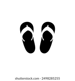 Stylish black flip-flop icon, perfect for summer and beach themes.