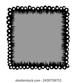 Stylish black frame drawn in doodle style on a gray background