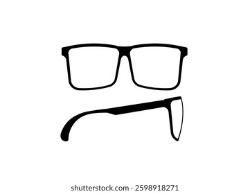Stylish black frame glasses with a hint of shadow, highlighting a sleek minimal design.