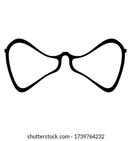 Stylish black glasses.Eyeglass frames for summer, party, beach.Decoration for the face.Vector illustration