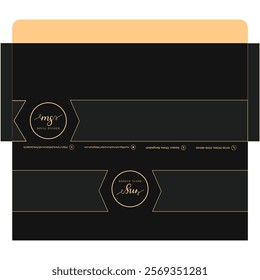 Stylish black and gold envelope design for corporate stationery