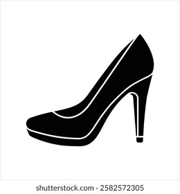 Stylish Black High Heel Shoe Silhouette