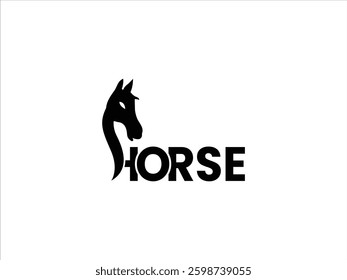 Stylish black horse head logo design.