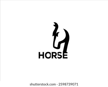 Stylish black horse head logo design.