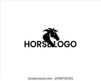 Stylish black horse head logo design.