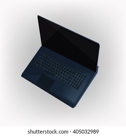 stylish black laptop computer for your work vector