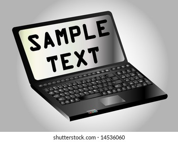 Stylish black laptop vector illustration