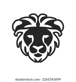 Stylish black lion logo. Isolated.