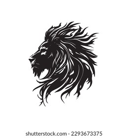 Stylish black lion logo on a white background - Vector illustration