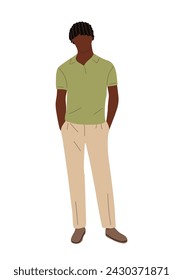 Stylish black man wearing summer casual outfit.