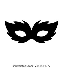 Stylish black masquerade mask designed for costumes, parties, or events, featuring a sleek and mysterious appearance.