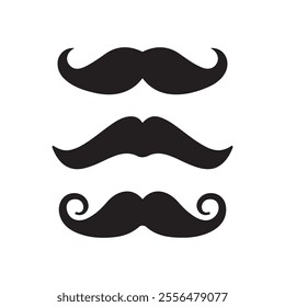 Stylish Black Moustache Icon – Simple Vector Art