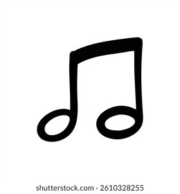 Stylish black outline of a musical note displayed on a white background. This vector graphic can be used for various creative projects, including music related themes and graphic designs.