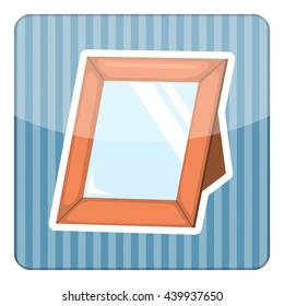 Stylish black photoframe. Vector illustration in cartoon style