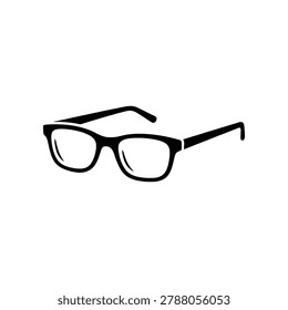 Stylish black rectangular eyeglasses with clear lenses, resting on a white surface, perfect for fashion, optical, and vision-related concepts.
